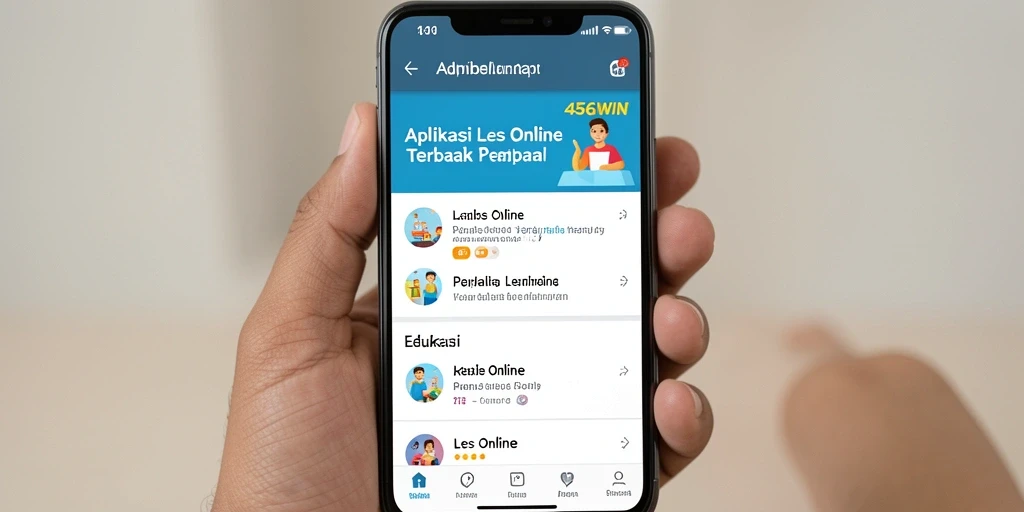 Tampilan antarmuka aplikasi Les Online 456WIN yang interaktif dan user-friendly.