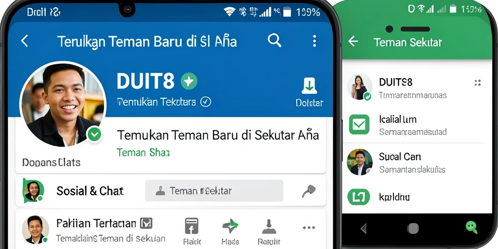 Tampilan antarmuka DUIT8 yang menarik dan fungsional untuk Teman Sekitar.