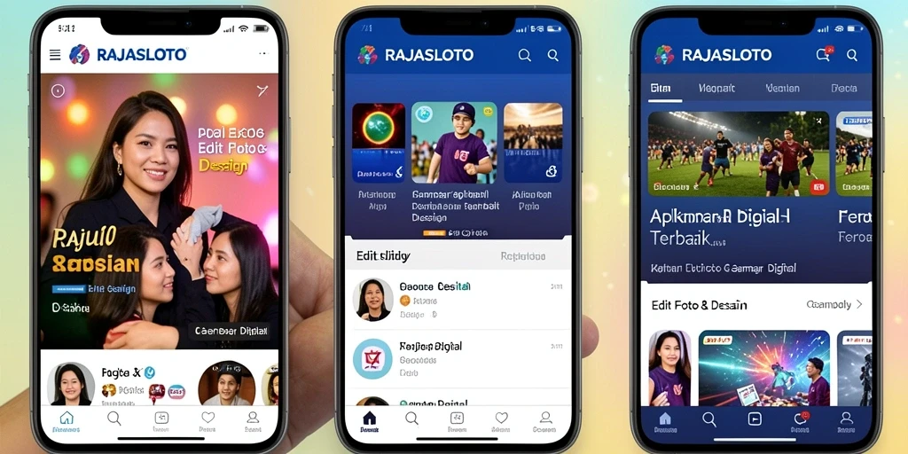Antarmuka RAJASLOTO yang intuitif dan fitur pengeditan foto canggih.